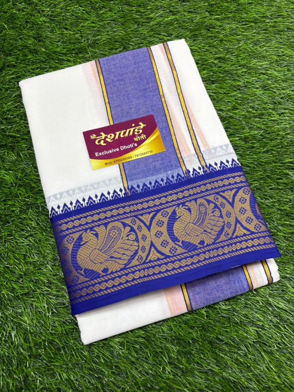 DHOTI SET WITH BLUE BORDER