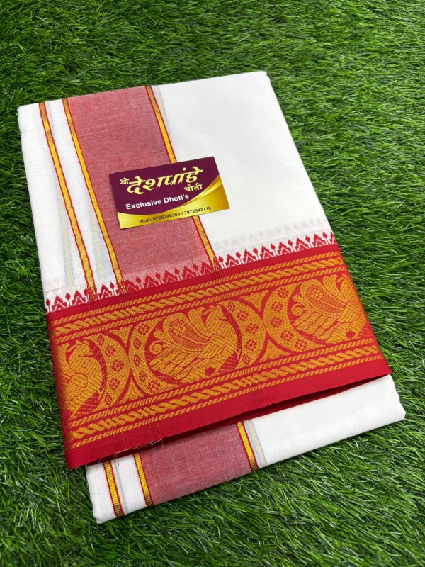 DHOTI SET WITH RED BORDER