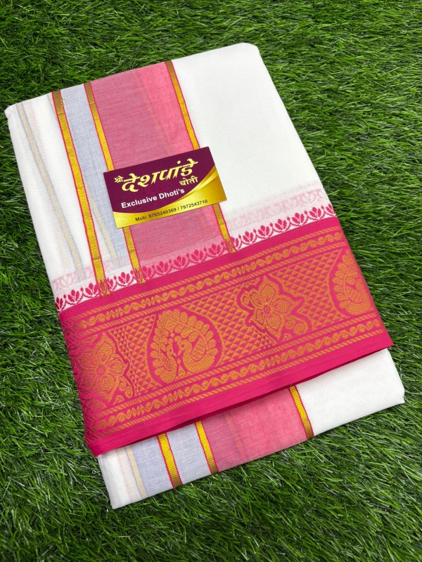 DHOTI SET WITH PINK BORDER