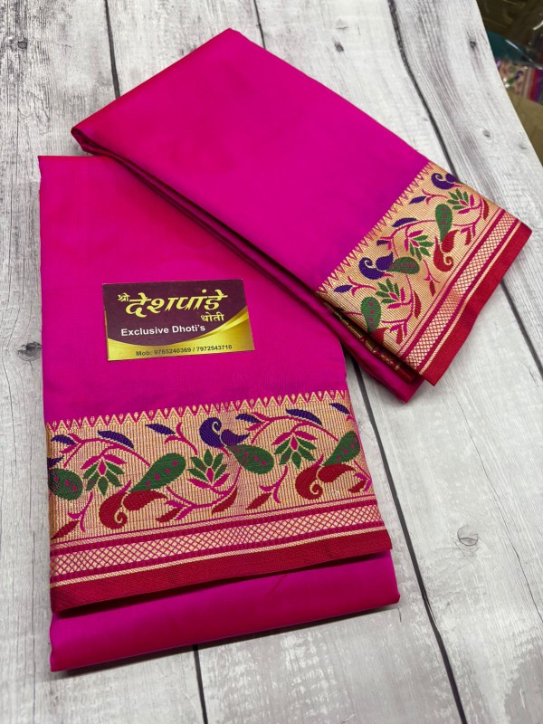 POLISTER SILK DHOTI SET - Pink