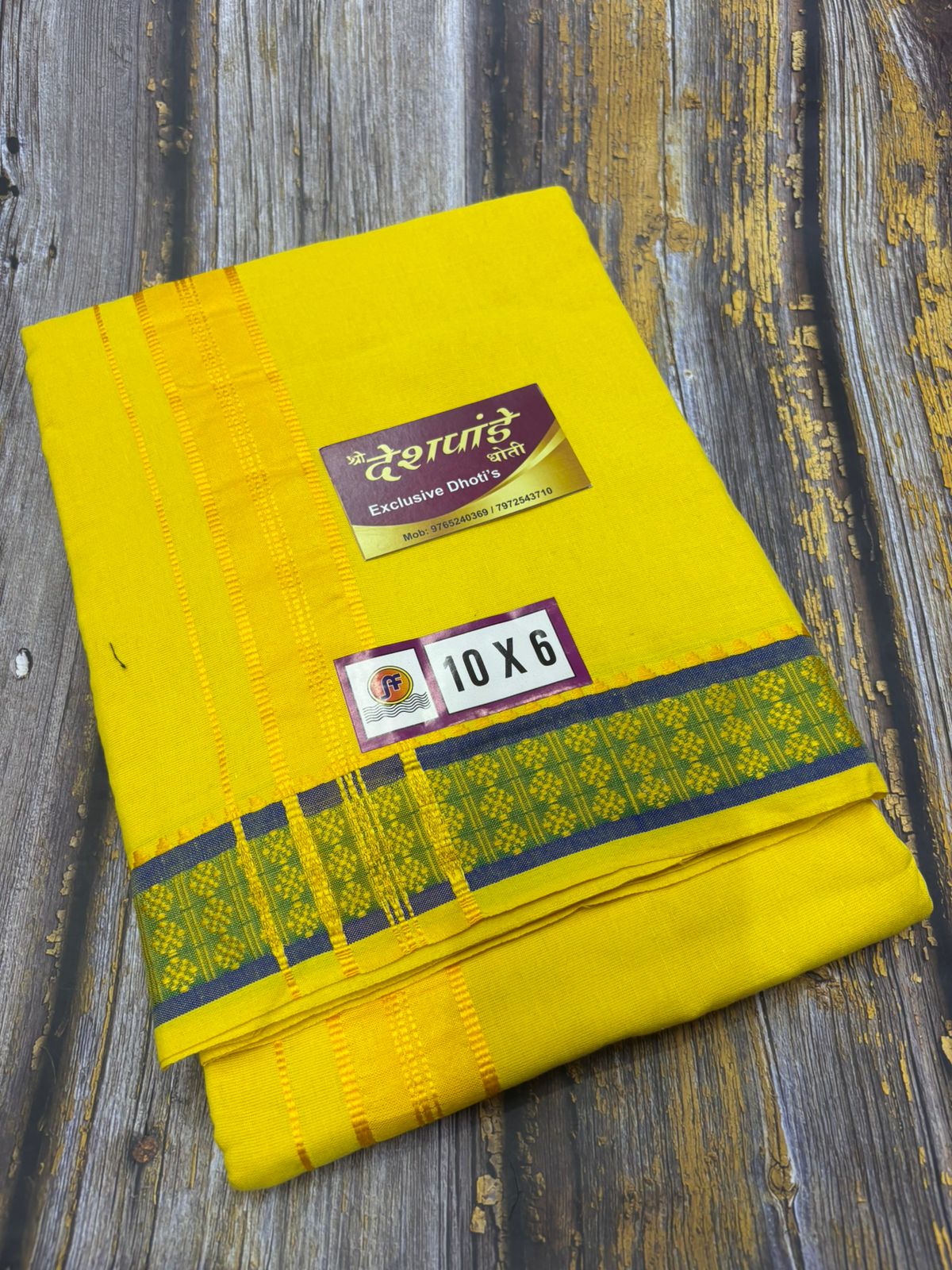 South Cotton Yellow Dhoti Set