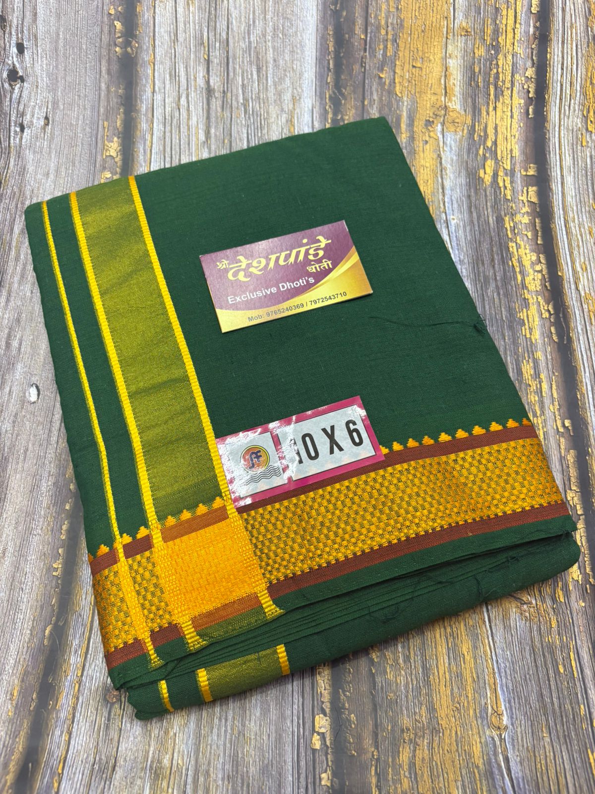 South Cotton Green Dhoti Set