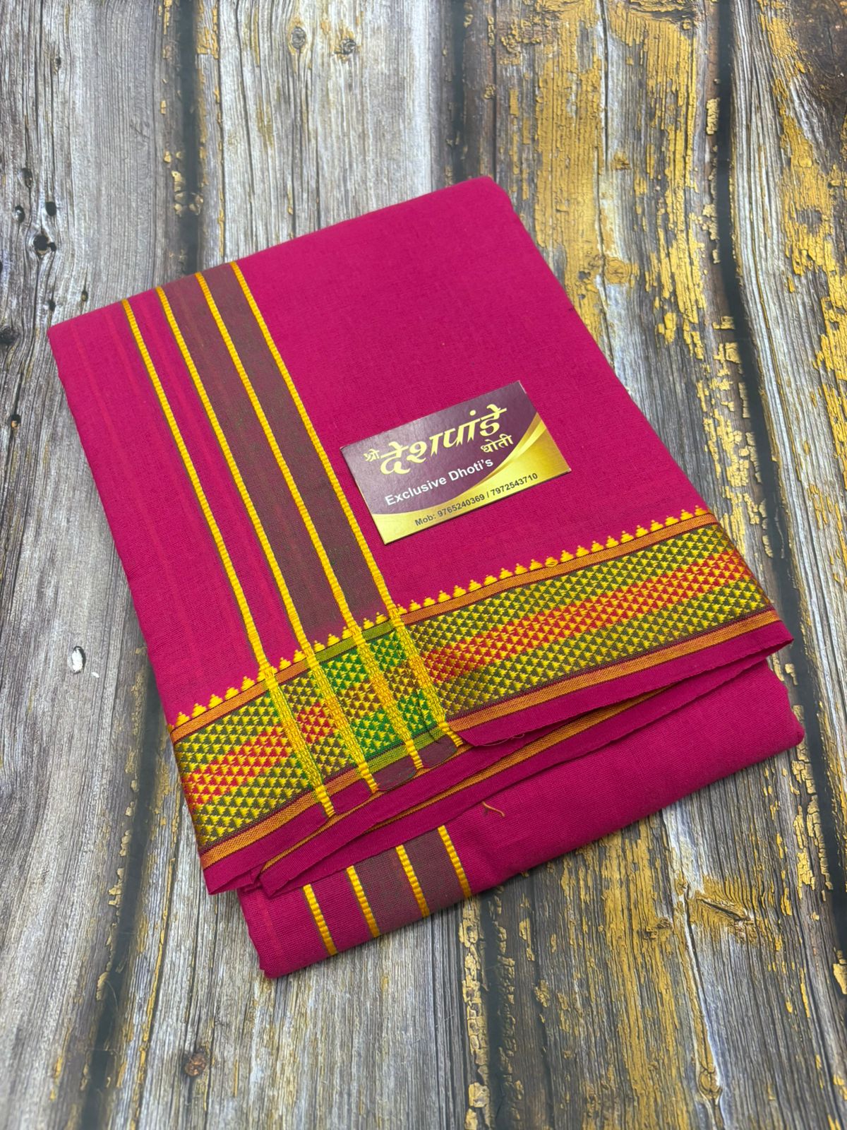 South Cotton Pink Dhoti Set